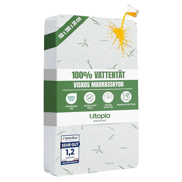 Utopia Bedding Vattentätt madrasskydd (viskos, Oeko-Tex)